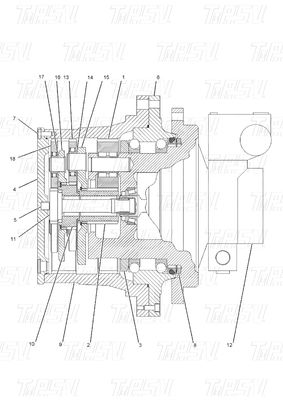 ক্যাটালগ 128-1827 ইস্পাত CATERPILLER Excavator ফাইনাল ড্রাইভ মোটর E312A