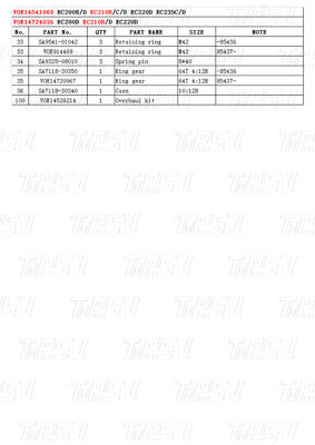 VOE14541069 ভলভো EC210B ক্যাটালগের জন্য প্রিমিয়াম সুইং ড্রাইভ রিডাক্টর