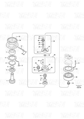 VOE14541069 ভলভো EC210B ক্যাটালগের জন্য প্রিমিয়াম সুইং ড্রাইভ রিডাক্টর