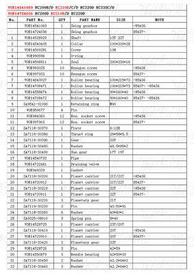 VOE14541069 ভলভো EC210B ক্যাটালগের জন্য প্রিমিয়াম সুইং ড্রাইভ রিডাক্টর