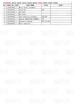 333/K0684 স্টিল এক্সক্যাভটর ট্রাভেল গিয়ারবক্স হাইড্রোলিক ট্রাভেল মোটর ড্রাইভ সহ JS200 ক্যাটালগ