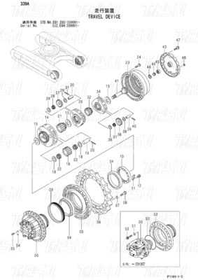 Excavator Black ZX330 ZX350 ZX360 ZX370 ভ্রমণ মোটর ড্রাইভ ক্যাটালগ হাইড্রোলিক ড্রাইভ ইউনিট 9190221 9190222 9212584 9232360