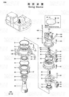 9111265 ভারী দায়িত্ব EX120-2 Excavator Swing Drive ক্যাটালগ সিস্টেম হাইড্রোলিক মোটর