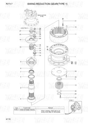 31N6-10181 R215-7 এক্সক্যাভার সুইং ড্রাইভস ক্যাটালগ শক্তি এবং খনির মেশিনের জন্য