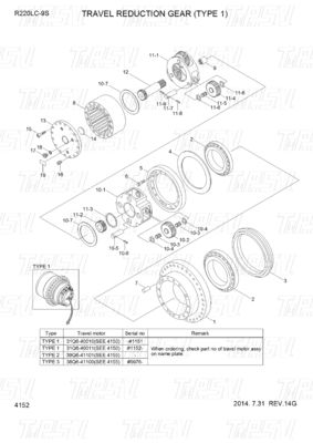 31Q6-40020 31Q6-40021 31Q6-40022 শক্তি খনির R220-9 খননকারী ভ্রমণ ড্রাইভ মোটর ক্যাটালগ