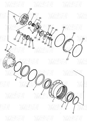 20N-60-41205 20N-60-31200 প্ল্যানেটারি রিডাক্টর সহ PC15-1 এক্সক্যাভেটর ফাইনাল ড্রাইভের উপর বোল্ট