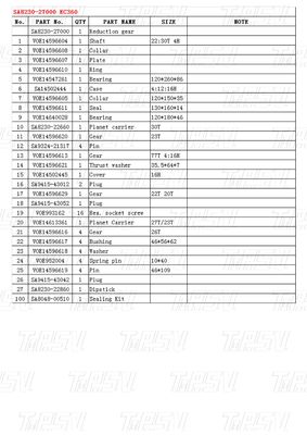 SA8230-27000 EC360 Excavator Swing Drive Catalog কালো রঙ