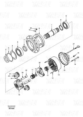 SA8230-27000 EC360 Excavator Swing Drive Catalog কালো রঙ
