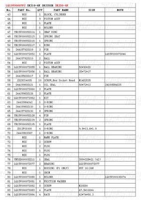 ইনস্টলেশন বোল্ট-অন LQ15V00007F2 Excavator Travel Drive ক্যাটালগ মডেল অনুযায়ী পরিবর্তিত হয়
