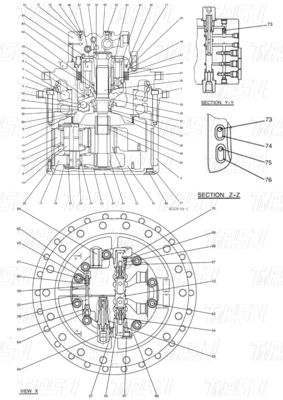 কালো রঙ LC15V00026F1 SK350-8 Excavator Final Drive পারফরম্যান্সের জন্য ক্যাটালগ অংশ