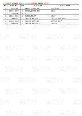 হিটাচি K1038203 130426-00010 130426-00010A DX225 এক্সক্যাভেটর সুইং ড্রাইভ ক্যাটালগের জন্য ইস্পাত বোল্ট অন সুইং মোটর