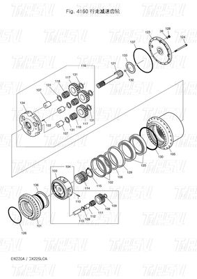 ভারী দায়িত্ব ইস্পাত K9007404 170402-00028 DX225 Excavator ভ্রমণ ড্রাইভ ক্যাটালগ Excavator ভ্রমণ মোটর