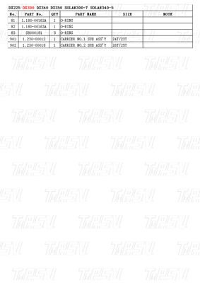 K1003134 DX300 Excavator Travel Drive Catalog Bolt On Steel Assemblies with Planetary Reducers প্ল্যানেটার রিডাক্টর সহ ইস্পাত সমাবেশগুলির উপর বোল্ট