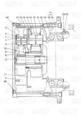 প্ল্যানেটারি 401-00005A DX420 হাইড্রোলিক সুইং মোটর সঙ্গে Excavator ভ্রমণ ড্রাইভ ক্যাটালগ