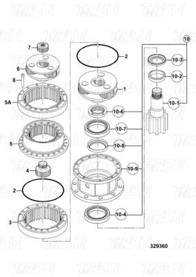 JRC0007 JS220 Excavator Swing Drive ক্যাটালগ স্টক মধ্যে কাস্টম বোল্ট