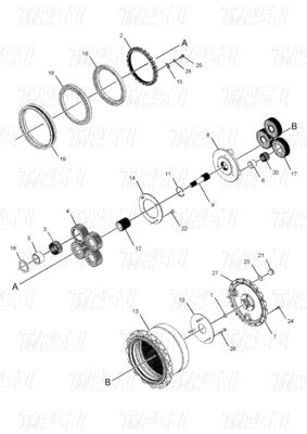E312C Excavator Swing and Travel Drive মোটর এবং Reducer Assembly Catalog