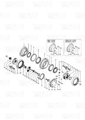 096-4315 096-6334 099-3665 E200B Excavator Travel Drive Catalog বিভিন্ন মডেলের মোটর পার্টস