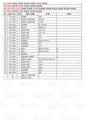 ই এম স্টিল 227-6949 296-6299 353-0611 523-0574 353-0615 E320D এক্সক্যাভেটর ভ্রমণ ড্রাইভ ক্যাটালগ গিয়ারবক্স সমাবেশ