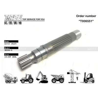 YN15V00003S009 কালো হাইড্রোলিক পাম্প SK200-5 খননকারী যাত্রা মোটর শ্যাফ্ট অংশ উচ্চ স্থায়িত্ব