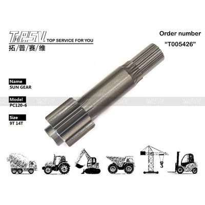 বিক্রয় ব্যাগ কালো রঙ PC120-6 Excavator Travel 1 Stage Sun Gear Parts for Transport Packaging