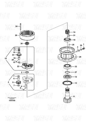 Good price ভলভো ক্যাটালগের জন্য EC140B এক্সক্যাভেটর প্ল্যানেটার স্কিং রিডাক্টর VOE14507900 অনলাইন