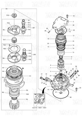 Good price 130426-00031 DX60R এক্সক্যাভেটর সুইং ড্রাইভ ক্যাটালগ কালো কারখানার রঙ হাইড্রোলিক সুইং মোটর মোটর ড্রাইভ অনলাইন