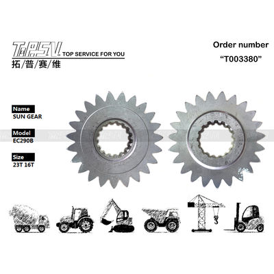VOE14547279 ইস্পাত EC290B Excavator Swing 1 স্টেজ সান গিয়ার Excavator ট্রান্সমিশন সিস্টেমে সহজ ইনস্টলেশনের জন্য মসৃণ ইনস্টলেশন